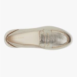 NEW Cole Haan Women's Zerogrand Meritt Leather Metallic Gold Loafer - Size 8